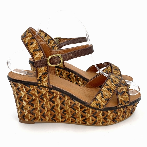Lucky Brand Shoes - Lucky Brand Wicker Woven Platform Sandals Sz 8.5